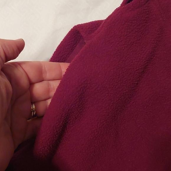 Victoria's Secret PINK quarter zip fleece sweater maroon size large - Picture 5 of 5